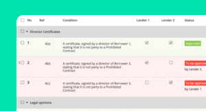 A screenshot of the conditions precedent window