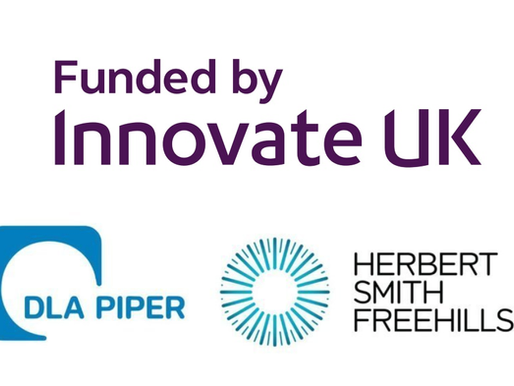 Logos for Innovate UK, DLA Piper, and Herbert Smith Freehills