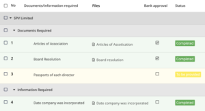 KYC checklist template screen