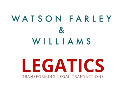 Watson Farley and Williams logo with Legatics logo