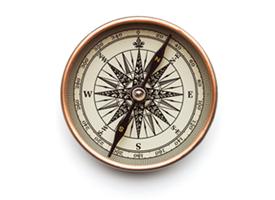 a compass against a white background