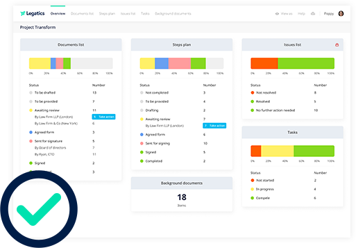 Screenshot of the Dashboard window with graphic of a checkmark